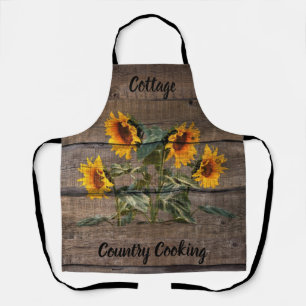 Delantal Girasol de madera rústica