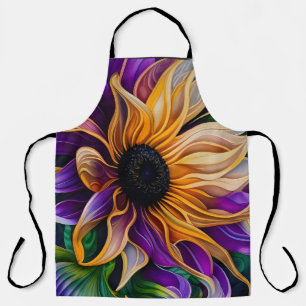 Delantal Girasol morado y dorado