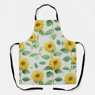 Delantal Girasol Rústico Aquarela Floral Boho Casa de Campo