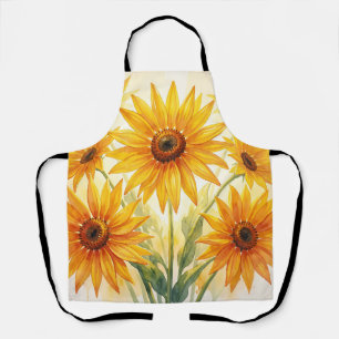 Delantal Girasoles al Acuarela Vibrantes Amarillo Naranja F