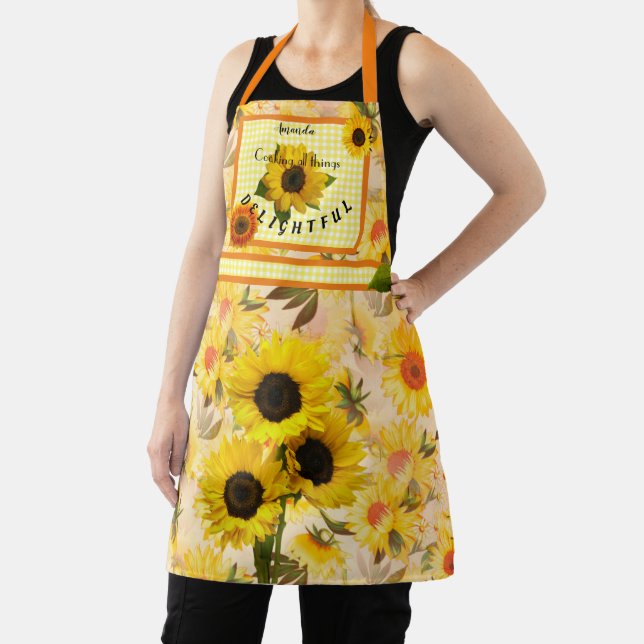 Delantal Girasoles Amarillos Cuadro Escocés Delicioso Cocci (in situ)