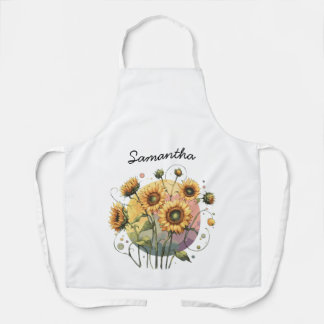 Delantal Girasoles con nombre personalizable