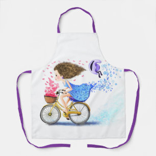 Delantal Girl On A Bike Apron Romantic Love Hearts 