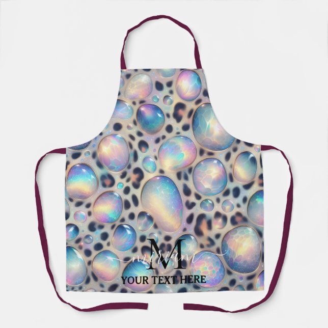 Delantal Girly Glam Opal Leopard Print All-Over Print Apron (Anverso)
