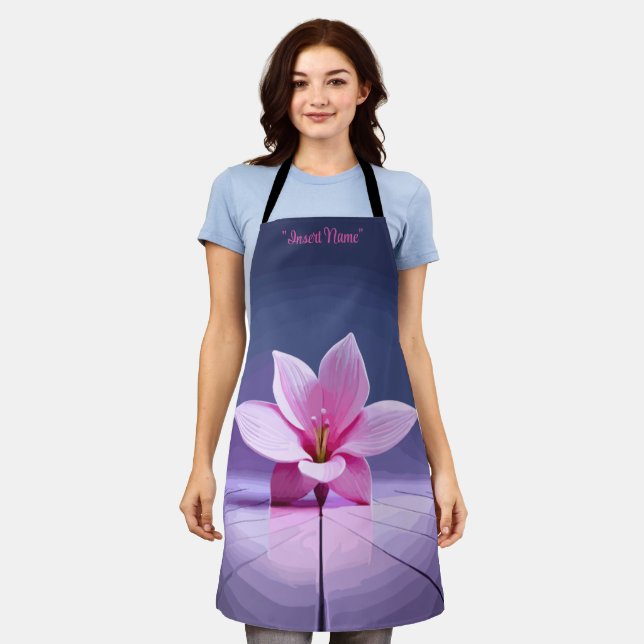 Delantal Gladioli Dimensional: Obra maestra rosa y púrpura (Gastado)