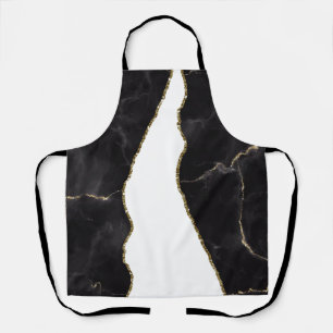 Delantal Glam Agam de Mármol de Oro Negro