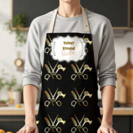 Delantal Glam Black Gold Hair Stylist Business