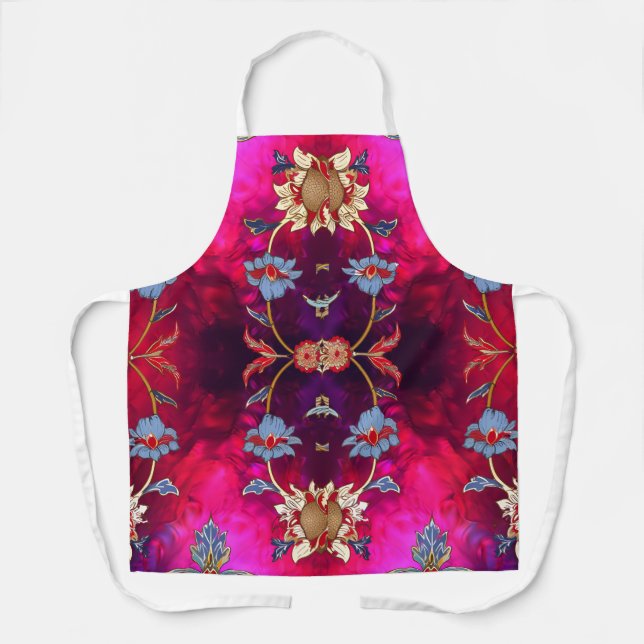 Delantal Glam & Grace: Apron rosa brillante estilo (Anverso)