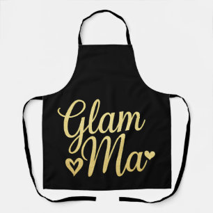 Delantal Glam Ma Corazón de Oro Mamá Abuela Día de la Madre