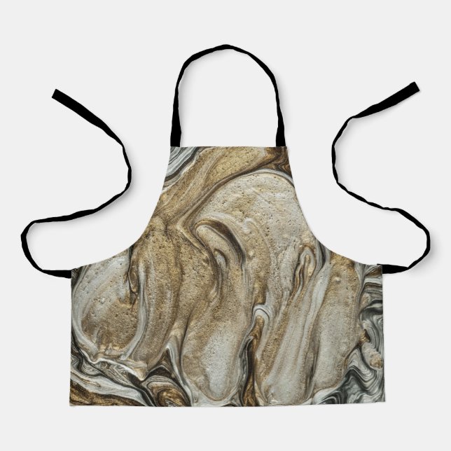 Delantal glamour 003 colores marrones líquidos (Anverso)