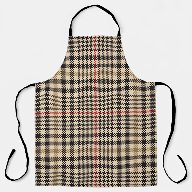 Delantal Glen Check Plaid Pixel Art (Anverso)