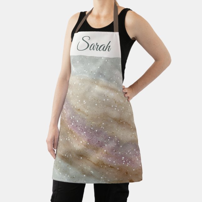 Delantal Glitter Custom Name Christmas Apron (in situ)