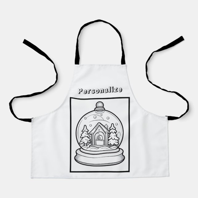 Delantal Globe de nieve personalizado (Anverso)