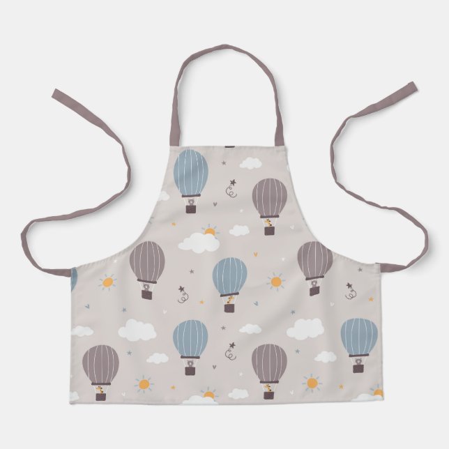 Delantal Globos de aire caliente con animales Apron (Anverso)
