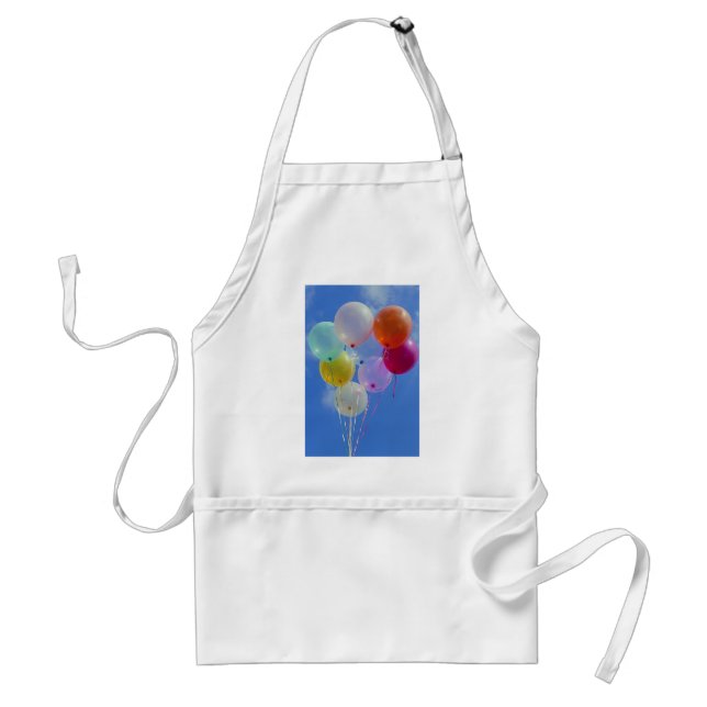 Delantal Globos del fiesta con el cielo azul (Frente)