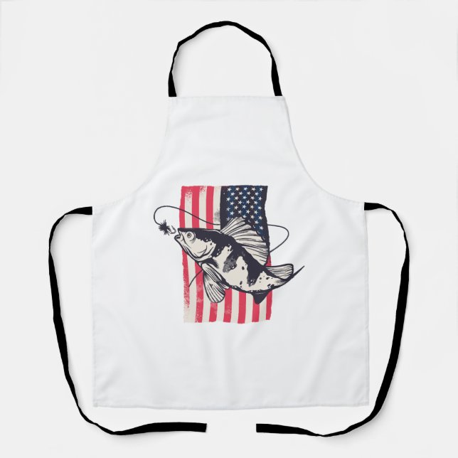 Delantal Gloria de pesca de estrellas y rayas (Anverso)