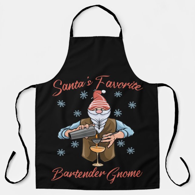Delantal Gnome de Bartender favorito de los amigos (Anverso)