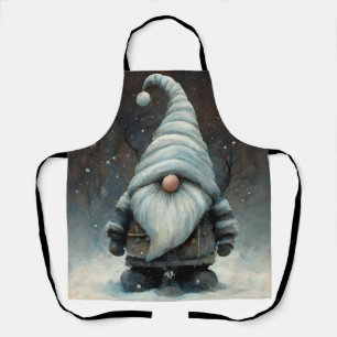 Delantal Gnome de invierno en un bosque nevado