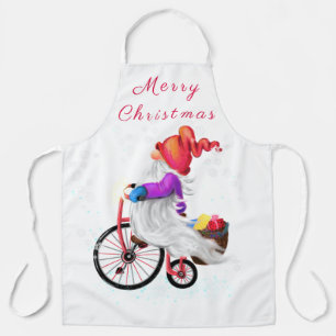 Delantal Gnome divertido con bicicletas y regalos - Feliz N