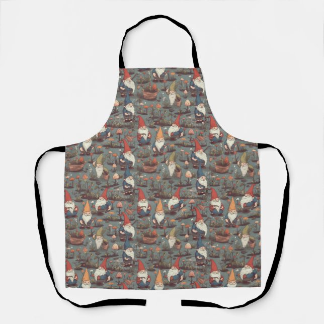 Delantal Gnome Garden All-Over Print Apron (Anverso)