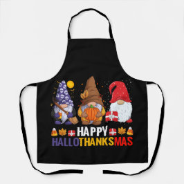 Delantal Gnomes Lover Feliz Navidad Feliz Hallothanksmas