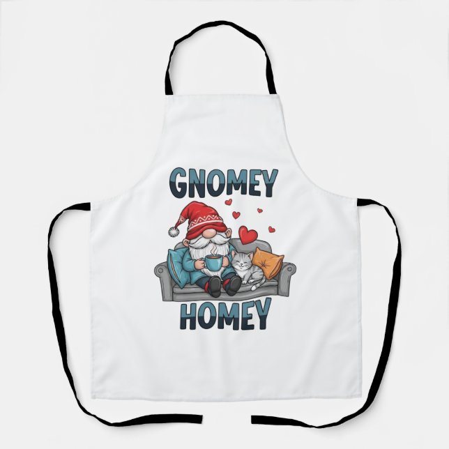 Delantal Gnomey homey gnome en casa (Anverso)