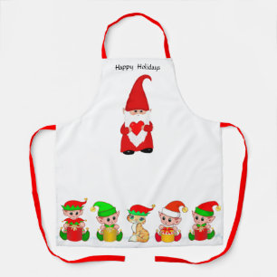 Delantal Gnomo de Navidad lindo y escuadrón de elfos 