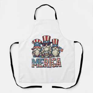 Delantal Gnomo Patriótico Merica Diseño Vector Vintage_1