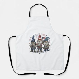 Delantal Gnomo Patriótico USA Camiseta Vintage Cuatro de Ju