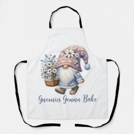 Delantal Gnomo personalizado de margarita divertido y lindo