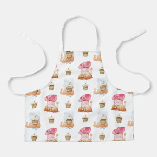 Delantal gnomos de cocinero acuarela