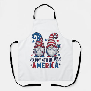 Delantal Gnomos Patrióticos Feliz 4 de Julio Camiseta de Am