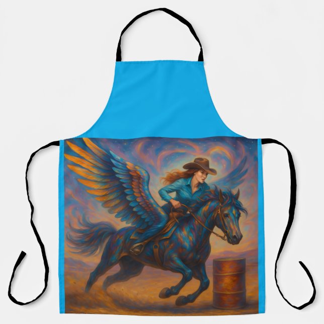 Delantal Go Fast! Barrel Racing All-Over Print Apron (Anverso)