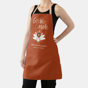 Delantal Gobble Gobble Acción de Gracias Turquía Cena Apron
