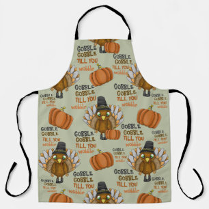 Delantal Gobble Gobble hasta que te tambalee Personalizado