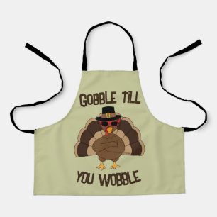 Delantal Gobble hasta que tambalearás el fresco pavo Acción