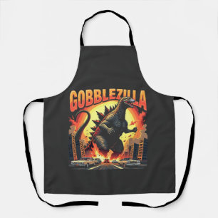 Delantal Gobblezilla Spooky Turquía Acción de Gracias Gobbl