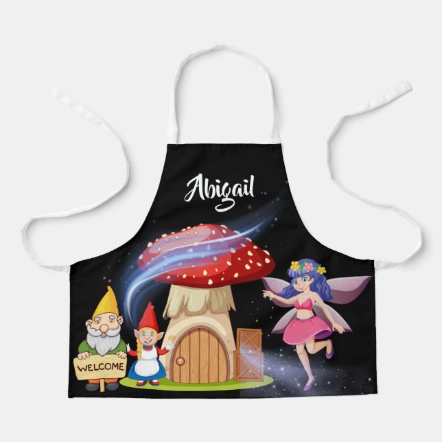 Delantal Goblin mágico y niños con nombres personalizados d (Anverso)