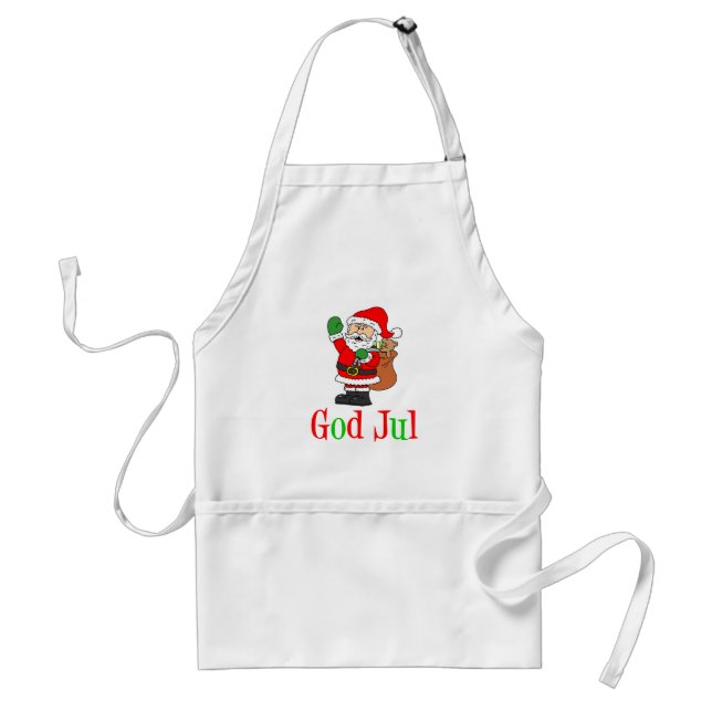 Delantal God Jul Navidades suecos Santa Adult Apron (Frente)