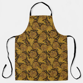 Delantal Gold paisley damask floral oriented ethnic patten