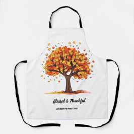 Delantal Golden Autumn Trees Happy Thanksgiving Greeting