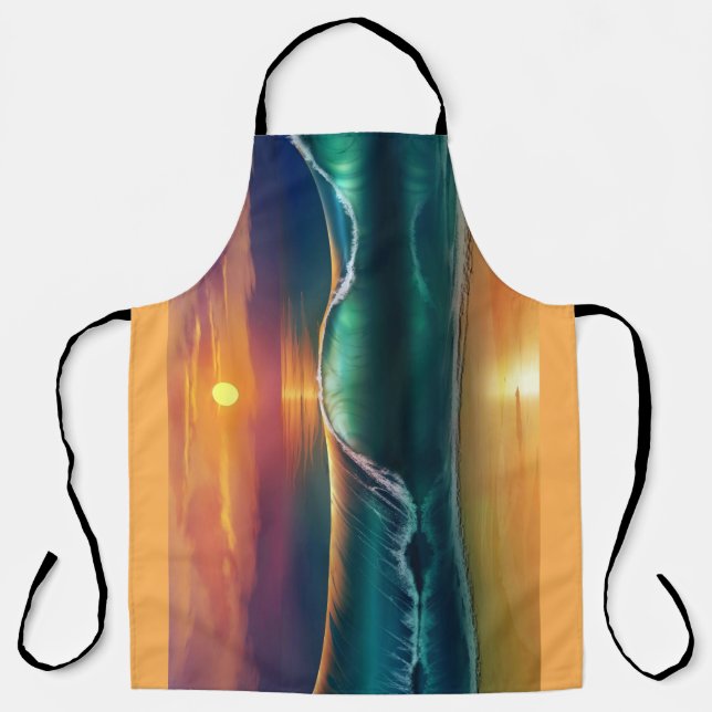 Delantal Golden Horizon Wave All-Over Print Apron (Anverso)