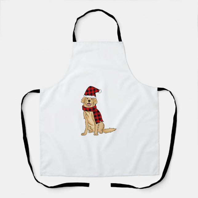 Delantal Golden Retriever Buffalo Plaid Retriever Dog Lover (Anverso)