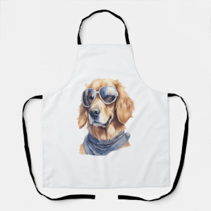 Delantal Golden Retriever con gafas de sol
