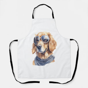 Delantal Golden Retriever con gafas de sol
