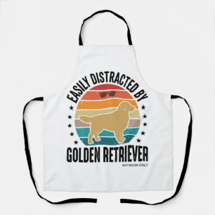 Delantal Golden Retriever Fácilmente Distraído Diseño de Pe