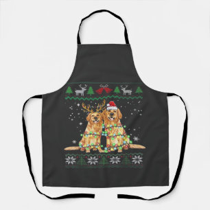 Delantal Golden retriever Perro feo de Navidad Divertida Na