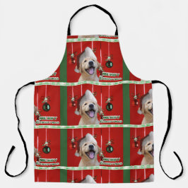 Delantal Golden Retriever Puppy Navidad Bowl