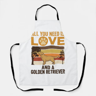 Delantal Golden Retriever Todo lo que necesitas es amor Dis