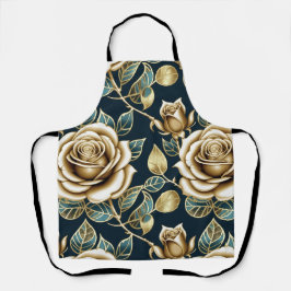 Delantal Golden Roses With a Metallic Finish